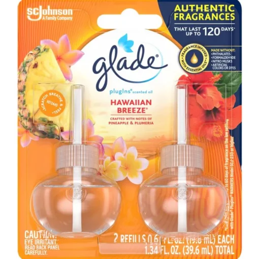 Glade Plug-Ins Hawaiian Breeze Liquid Refill Scent Air Freshener 1.34 oz. (Pack of 6)