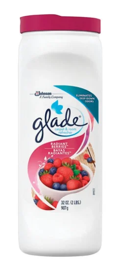 Glade Radiant Berries Scent Carpet Odor Eliminator 32 oz. Powder (Pack of 6)