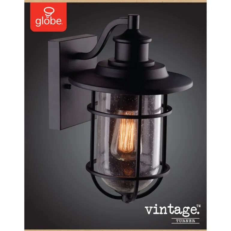 Globe Electric Vintage 1-Light Natural Black Turner Wall Sconce