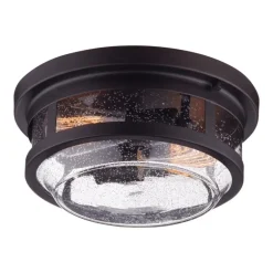 Globe Electric Wolfe Switch Natural Bronze Dimmable Outdoor Light Fixture Hardwired