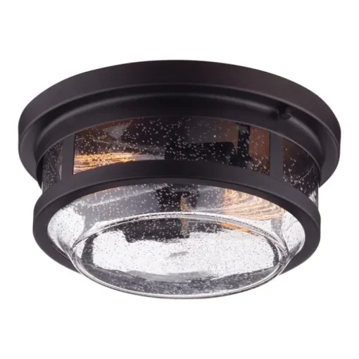 Globe Electric Wolfe Switch Natural Bronze Dimmable Outdoor Light Fixture Hardwired
