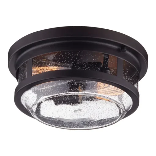 Globe Electric Wolfe Switch Natural Bronze Dimmable Outdoor Light Fixture Hardwired