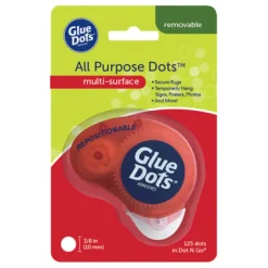 Glue Dots Repositional Medium Strength Glue Double-Sided Adhesive Dispenser 125 pc