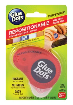 Glue Dots Repositional Medium Strength Glue Double-Sided Adhesive Dispenser 125 pc