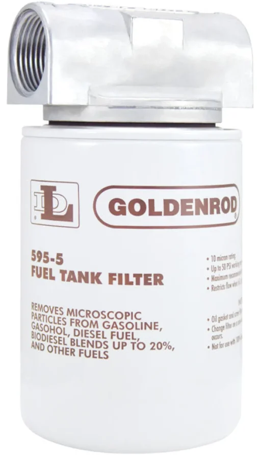 Goldenrod Steel Spin on Fuel Tank Filter 25 gpm