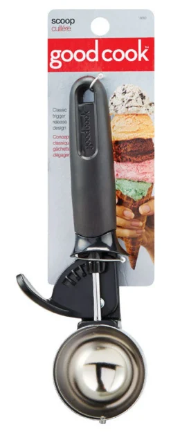 Good Cook Silver/Black Stainless Steel Ice Cream Scoop