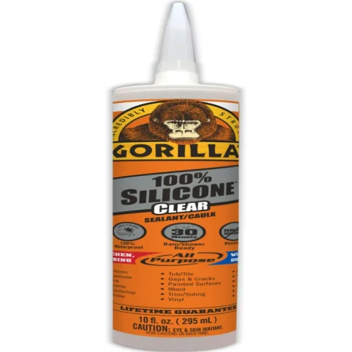 Gorilla Clear Silicone All Purpose Sealant 10 oz. (Pack of 12)