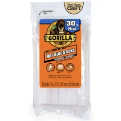 Gorilla Clear UV-Resistant Mini High Strength Hot Glue Stick for Indoor & Outdoor Use