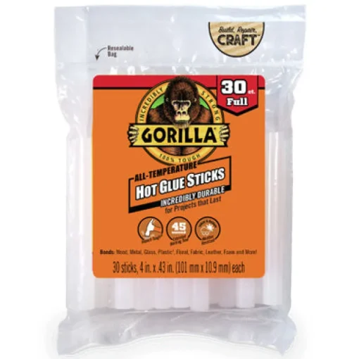 Gorilla High Strength Hot Glue Sticks 30 pc. (Pack of 6)