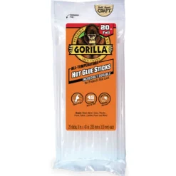 Gorilla High Strength Hot Glue Sticks 20 pc. (Pack of 4)