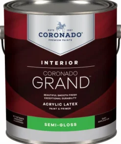 Grand Interior Latex Paint & Primer In One, Semi Gloss, Tintable White, Gallon (Pack of 4)