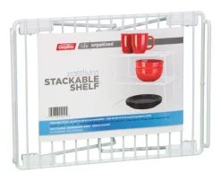 Grayline Life Organized 6 in. H X 9 in. W X 14 in. L PE Coated White Stackable Shelf