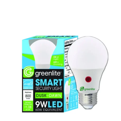 Greenlite A19 E26 (Medium) LED Dusk to Dawn Bulb Bright White 60 Watt Equivalence 1 pk