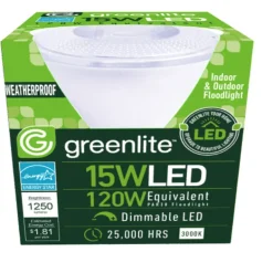 Greenlite PAR38 E26 (Medium) LED Floodlight Bulb Bright White 120 Watt Equivalence 1 pk
