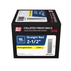 Grip-Rite 2-1/2 in. 16 Ga. Straight Strip Finish Nails 2500 pk