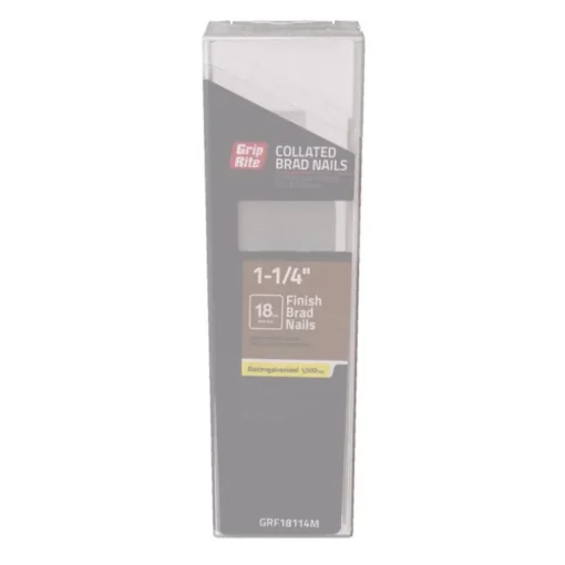 Grip-Rite 1-1/4 in. L X 18 Ga. Straight Strip Electro Galvanized Finish Nails 1000 pk