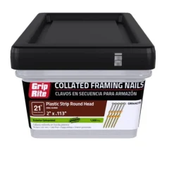 Grip-Rite 2 in. Plastic Strip Framing Nails 21 deg. Ring Shank 1000 pk