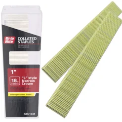 Grip-Rite L-Style 1/4 in. W X 1 in. L 18 Ga. Narrow Crown Staples 1000 pk