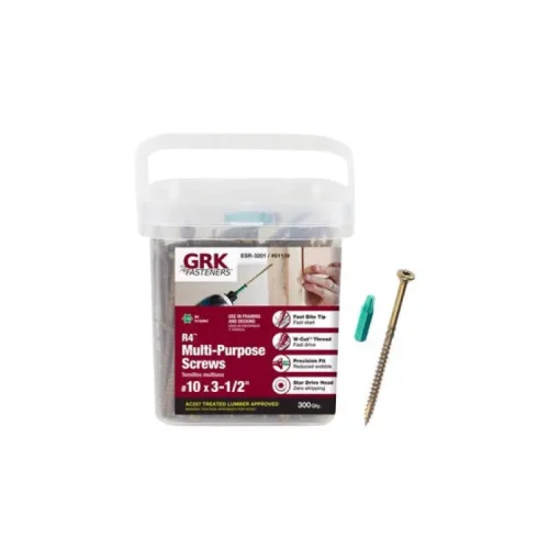GRK Fasteners R4 No. 10 X 3-1/2 in. L Star Coated W-Cut Multi-Purpose Screws 300 pk