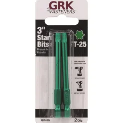 GRK Fasteners Star T25 X 3 in. L Power Bit Steel 2 pc