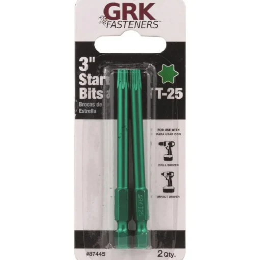 GRK Fasteners Star T25 X 3 in. L Power Bit Steel 2 pc