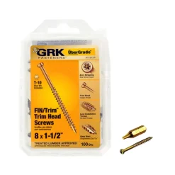 GRK Fasteners UberGrade No. 8 x 1-1/2 in. L Star Screws 100 pk