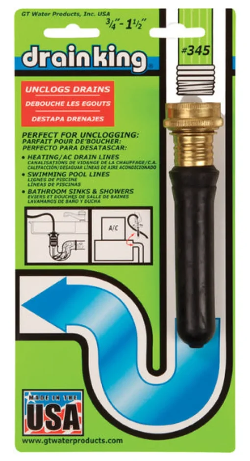GT Water Products Drain King 0 ft. L Drain Unclogger