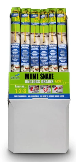 Gt Water Products MSFD-120 Drain King Mini Snake Floor 120 Piece Display