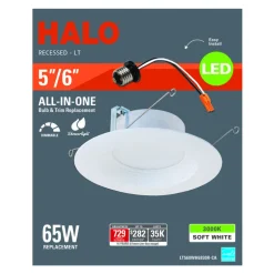 Halo White 5-6 in. W LED Retrofit Baffle Trim Kit 65 watt equivalency