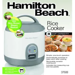 Hamilton Beach White 8 cups Programmable Rice Cooker