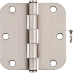 Hampton 3-1/2 in. L Satin Nickel Residential Door Hinge 12 pk