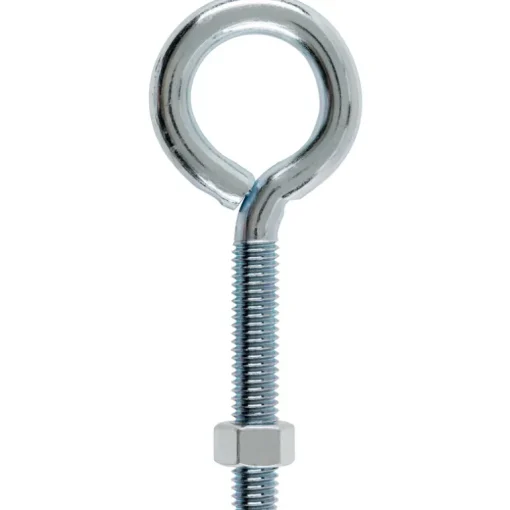 Hampton 3/8 in. x 4 in. L Zinc-Plated Steel Eyebolt Nut Included (Pack of 10)
