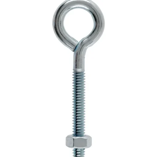Hampton 1/4 in. x 3 in. L Zinc-Plated Steel Eyebolt Nut Included (Pack of 10)