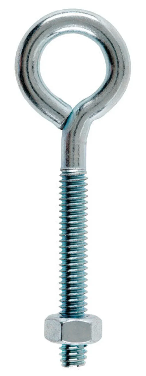 Hampton 1/4 in. x 3 in. L Zinc-Plated Steel Eyebolt Nut Included (Pack of 10)