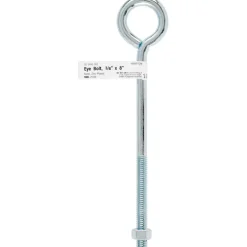 Hampton 3/8 in. x 8 in. L Zinc-Plated Steel Eyebolt Nut Included (Pack of 10)