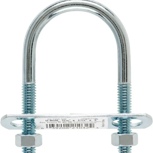 Hampton 5/16 in. x 1-3/4 in. W x 3 in. L Coarse Zinc-Plated Steel U-Bolt (Pack of 10)