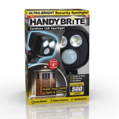 Handy Brite Motion-Sensing Battery Powered LED Black Spotlight