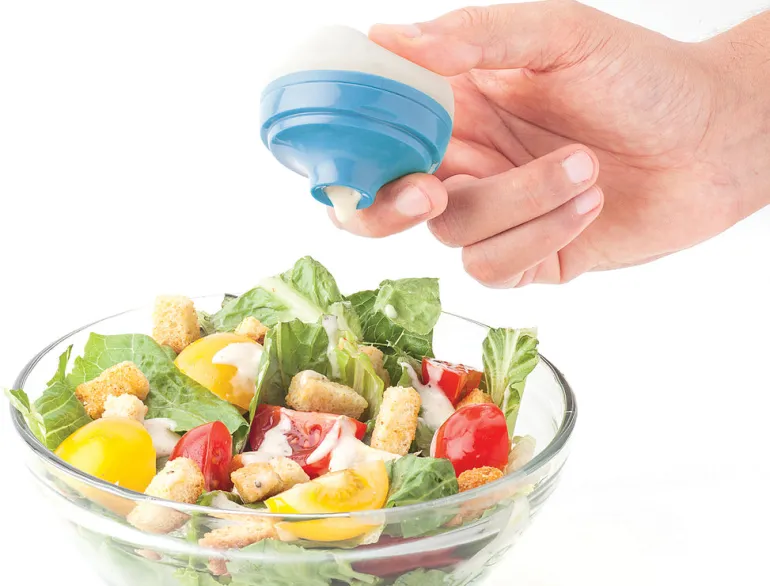 Harold Assorted Colors Silicone & Plastic Salad Dressing Container 6.25 Lx2.5 Hx3.12 Wx2.5 Dia. in.