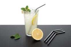 Harold Import Brown Stainless Steel Straws
