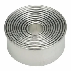 Harold Import Silver Stainless Steel Round Cookie Cutter Set
