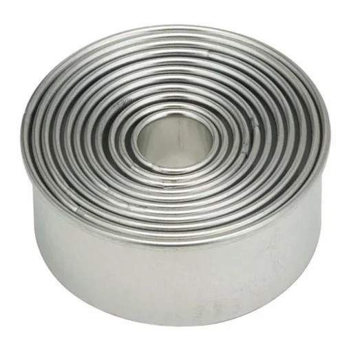 Harold Import Silver Stainless Steel Round Cookie Cutter Set