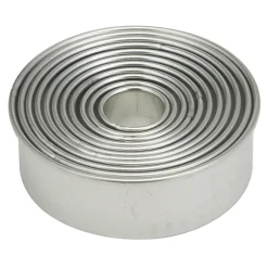 Harold Import Silver Stainless Steel Round Cookie Cutter Set