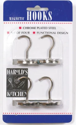 Harold Import Silver Steel Magnetic Hooks