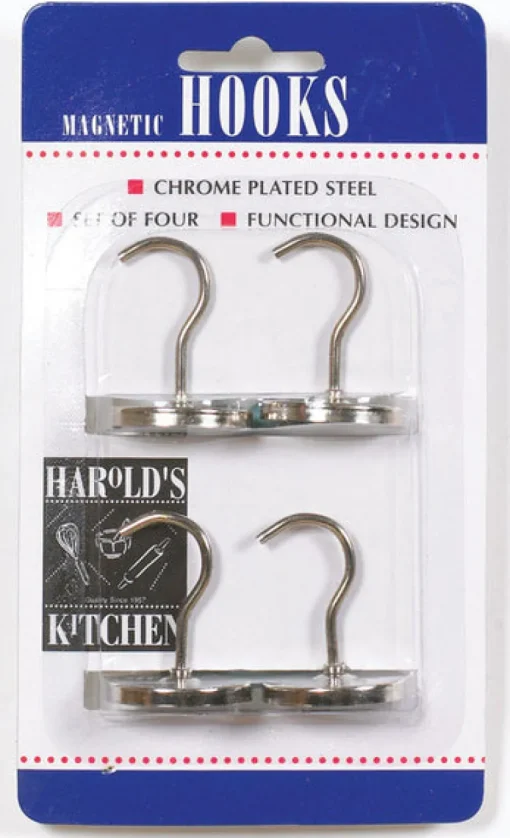 Harold Import Silver Steel Magnetic Hooks