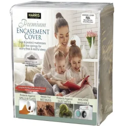 Harris Full White Stretch-Knit Polyester Mattress Encasement Cover