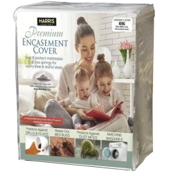 Harris King White Stretch-Knit Polyester Mattress Encasement Cover