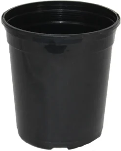 HC Companies 7 in. H X 6-1/2 in. W X 6.5 in. D Plastic Basic Flower Pot Black