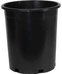HC Companies Marina 11-1/2 in. H X 11 in. D Plastic Flower Pot Black