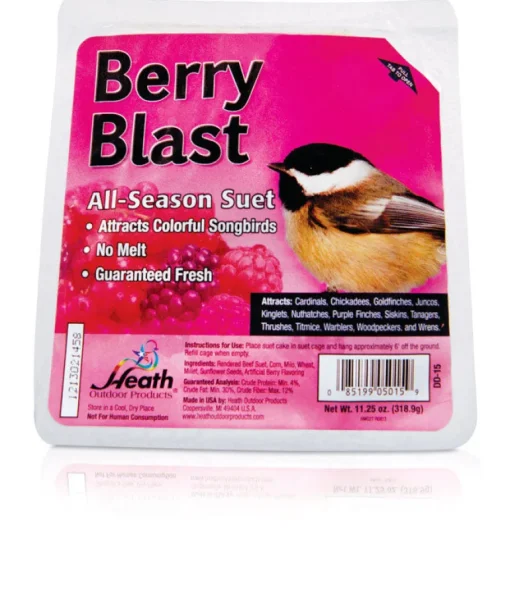 Heath Berry Blast Songbird Suet Beef Suet 11.25 oz. (Pack of 12)