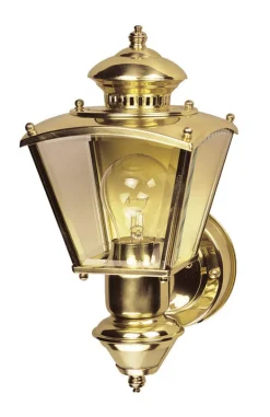 Heath Zenith Gold Motion-Sensing Incandescent Wall Lantern